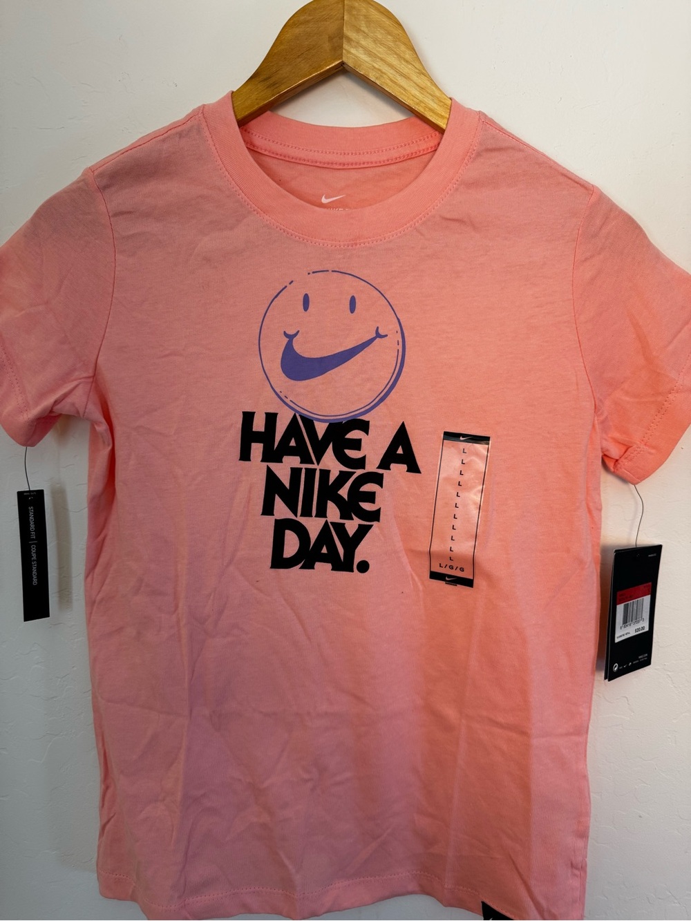 Nike Pink Graphic 'Have A Nike Day' Girls  T-Shirt L